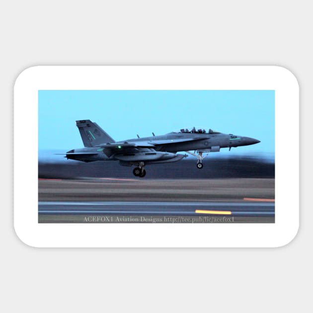 EA-18G Growler Super Hornet FCLP 4 Sticker by acefox1